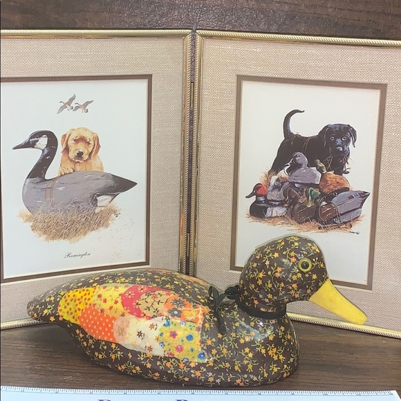 Double framed hunting art yellow Black Labrador - Picture 2 of 12